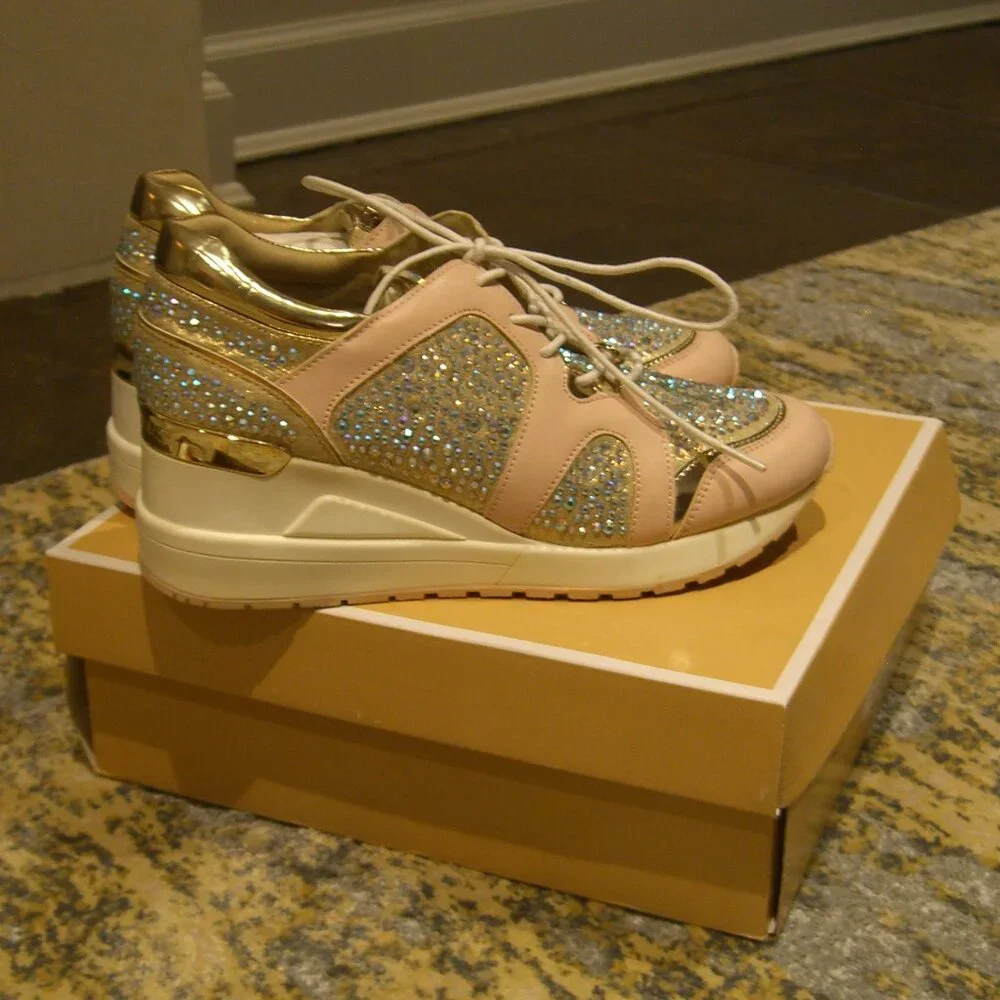 NIB MICHAEL MICHAEL KORS BIG KIDS GIRLS NEO KRYSTAL ATHLETIC SHOES US5 - Picture 2 of 9
